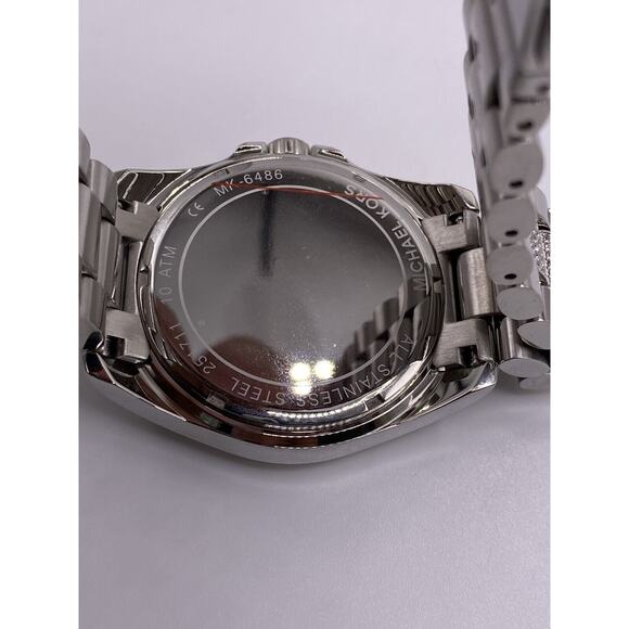 Michael Kors MK6486 MK Logo Dial Analog Sliver Quartz Women's Watch - Picture 4 of 10